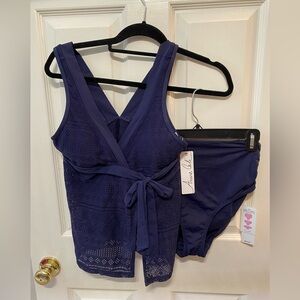Anne Cole Navy Tankini NWT size Medium